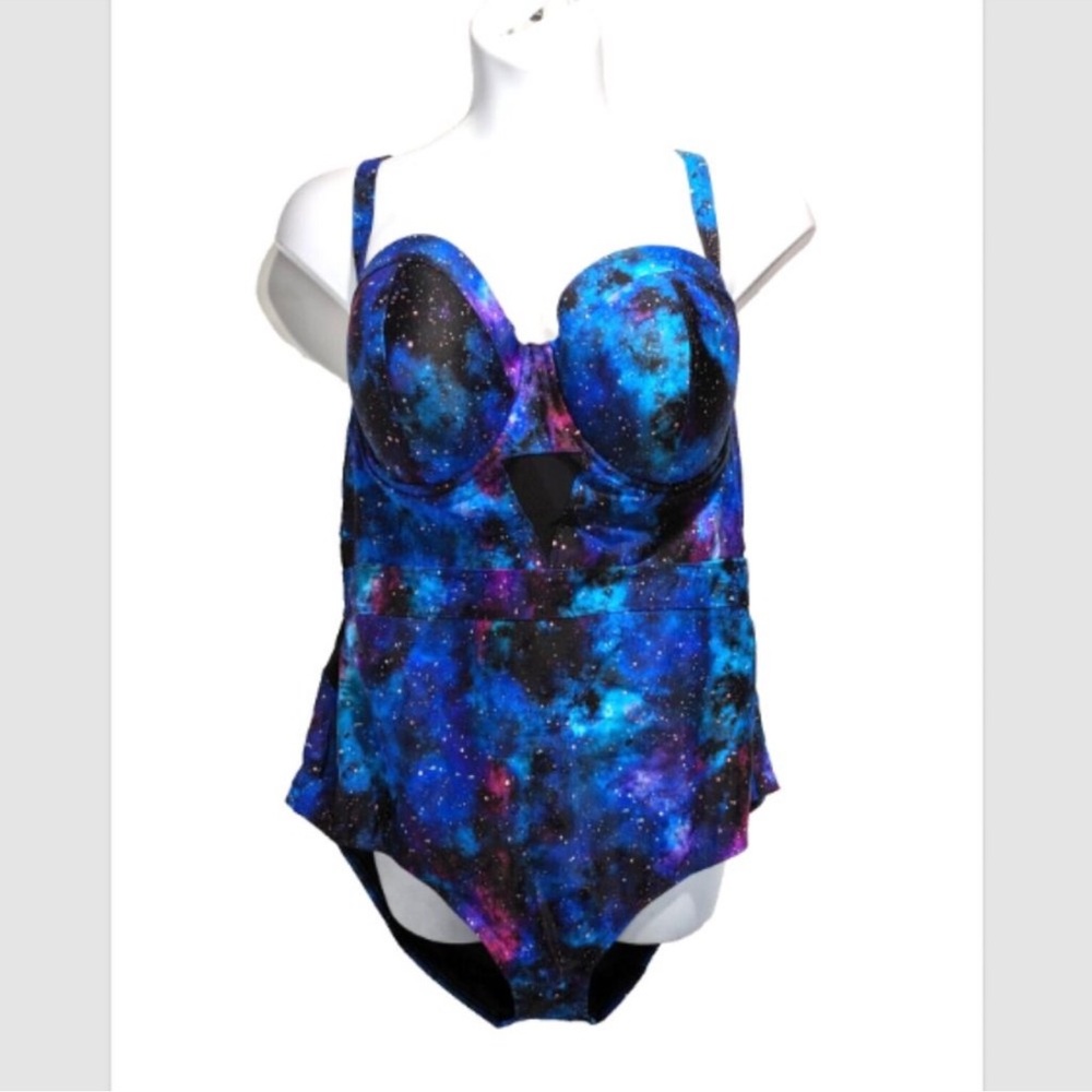 torrid Blue & Purple Galaxy One-Piece Swimsuit